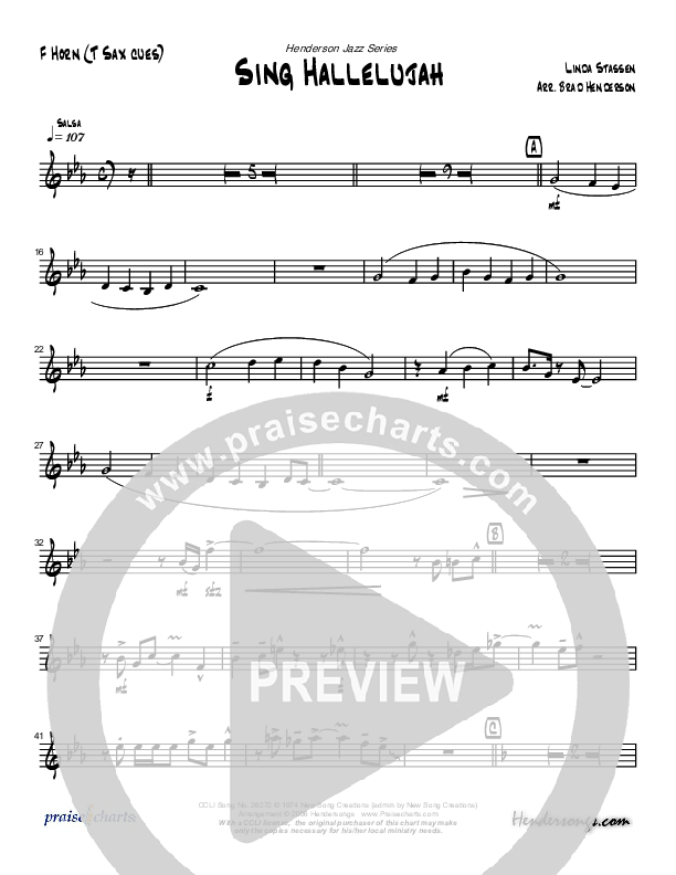 Sing Hallelujah (Instrumental) French Horn (Brad Henderson)