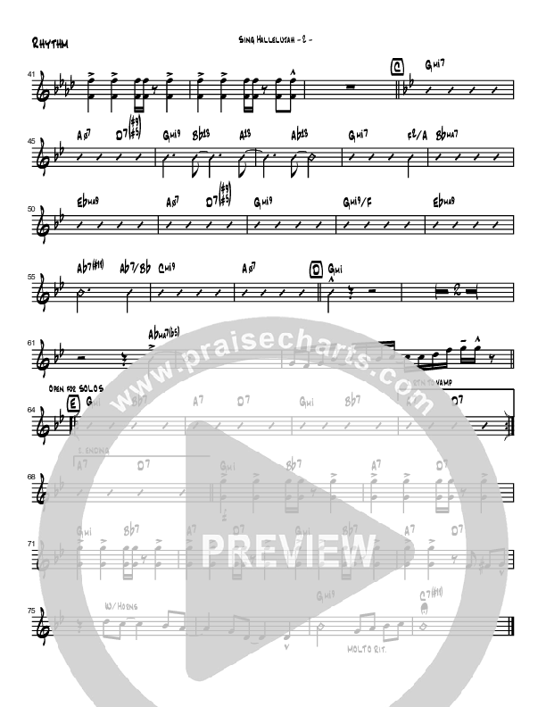 Sing Hallelujah (Instrumental) Rhythm Chart (Brad Henderson)