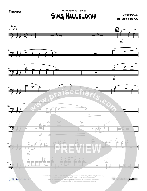 Sing Hallelujah (Instrumental) Trombone (Brad Henderson)