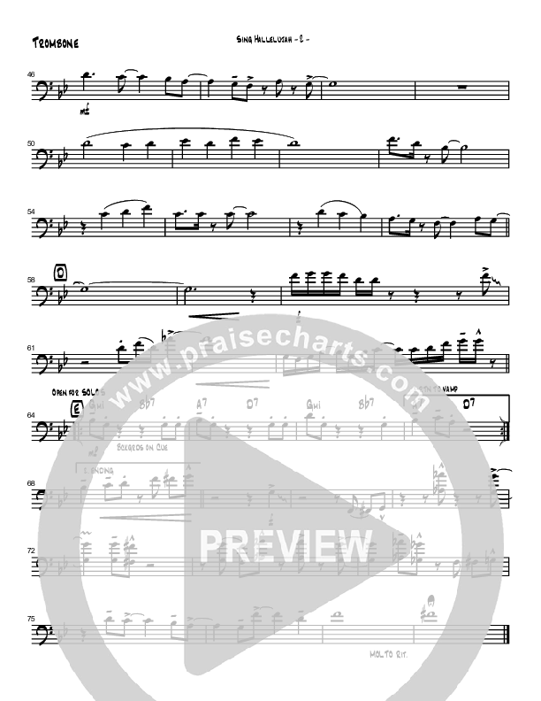 Sing Hallelujah (Instrumental) Trombone (Brad Henderson)