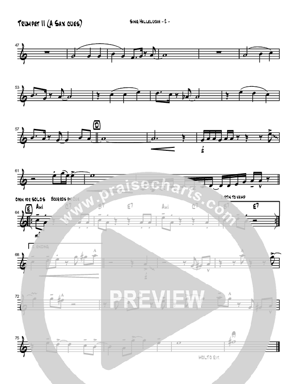 Sing Hallelujah (Instrumental) Trumpet 2 (Brad Henderson)