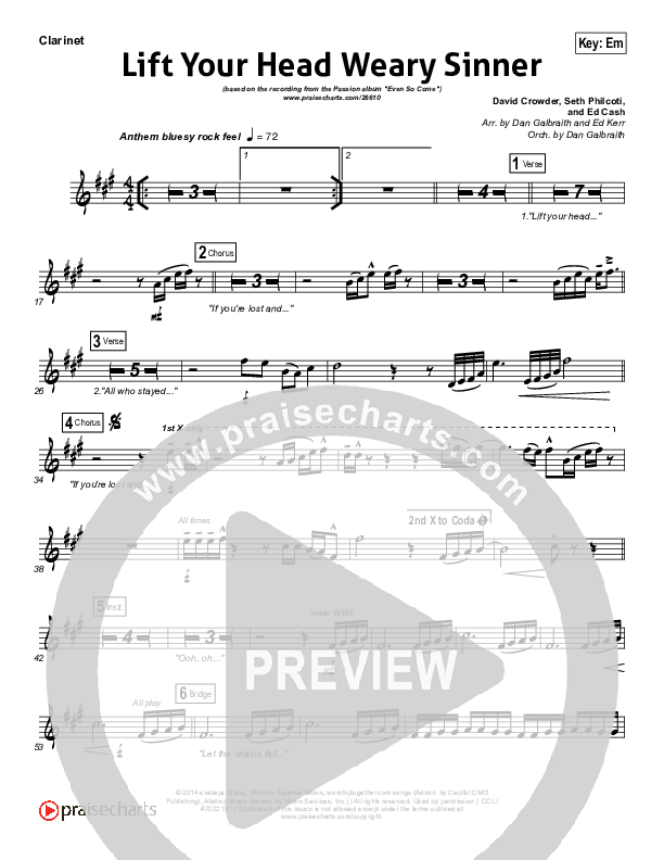 Lift Your Head Weary Sinner (Chains) Wind Pack (Passion / David Crowder)