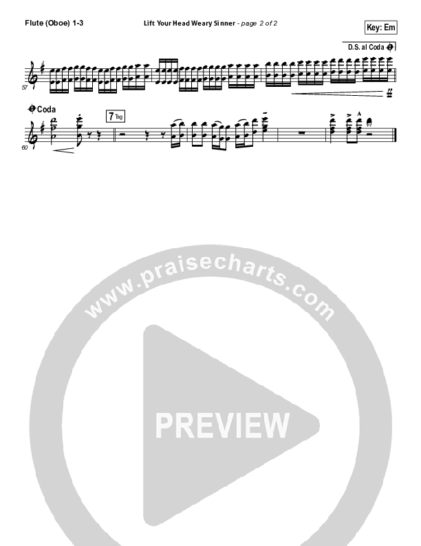 Lift Your Head Weary Sinner (Chains) Flute/Oboe 1/2/3 (Passion / David Crowder)