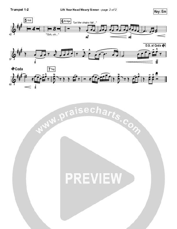 Lift Your Head Weary Sinner (Chains) Brass Pack (Passion / David Crowder)