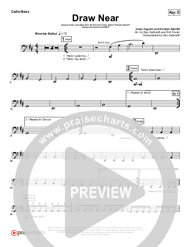 Draw Near Cello/Bass (Passion / Kristian Stanfill)