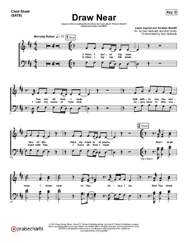 Draw Near Choir Sheet (SATB) (Passion / Kristian Stanfill)