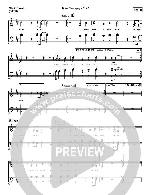Draw Near Choir Sheet (SATB) (Passion / Kristian Stanfill)