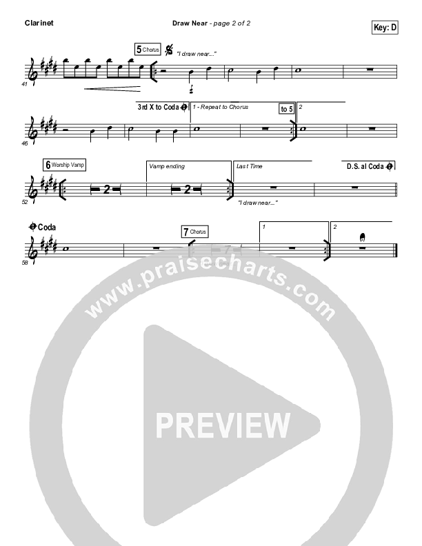 Draw Near Clarinet (Passion / Kristian Stanfill)