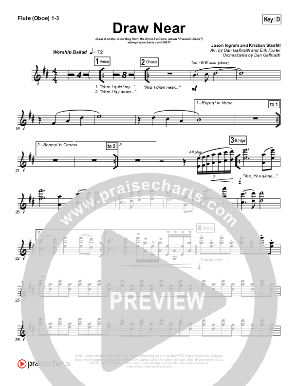Draw Near Flute/Oboe 1/2/3 (Passion / Kristian Stanfill)