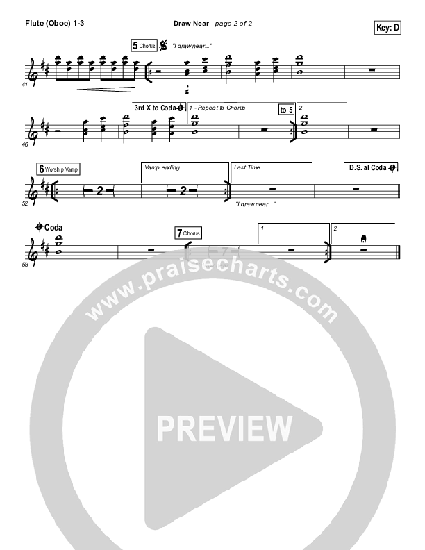 Draw Near Flute/Oboe 1/2/3 (Passion / Kristian Stanfill)