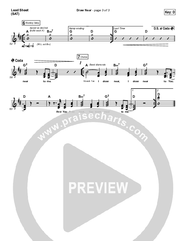 Draw Near Lead Sheet (SAT) (Passion / Kristian Stanfill)