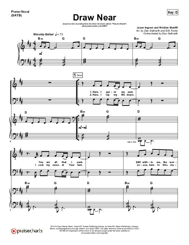 Draw Near Piano/Vocal (SATB) (Passion / Kristian Stanfill)
