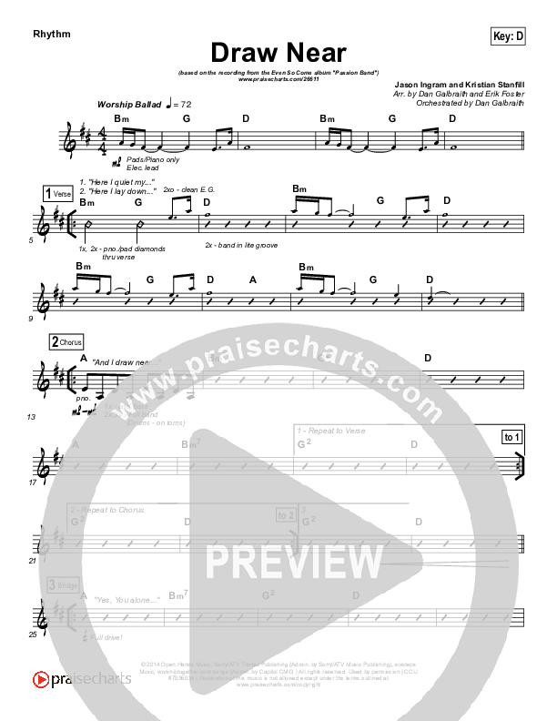 Draw Near Rhythm Chart (Passion / Kristian Stanfill)