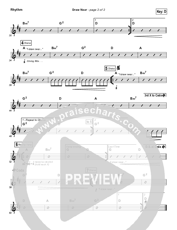 Draw Near Rhythm Chart (Passion / Kristian Stanfill)