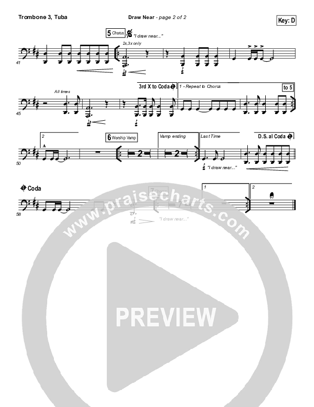 Draw Near Trombone 3/Tuba (Passion / Kristian Stanfill)