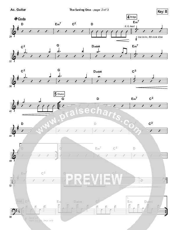 The Saving One Acoustic Guitar (Passion / Chris Tomlin)