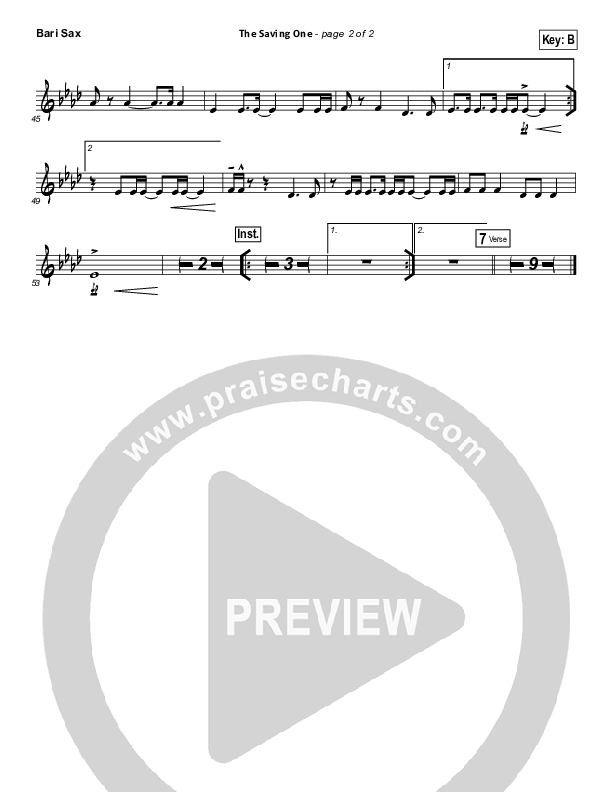 The Saving One Bari Sax (Passion / Chris Tomlin)