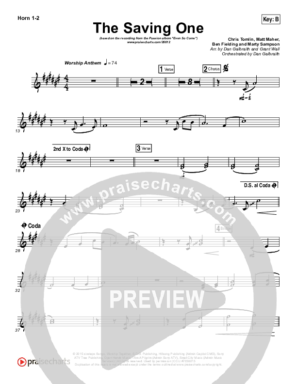 The Saving One Brass Pack (Passion / Chris Tomlin)