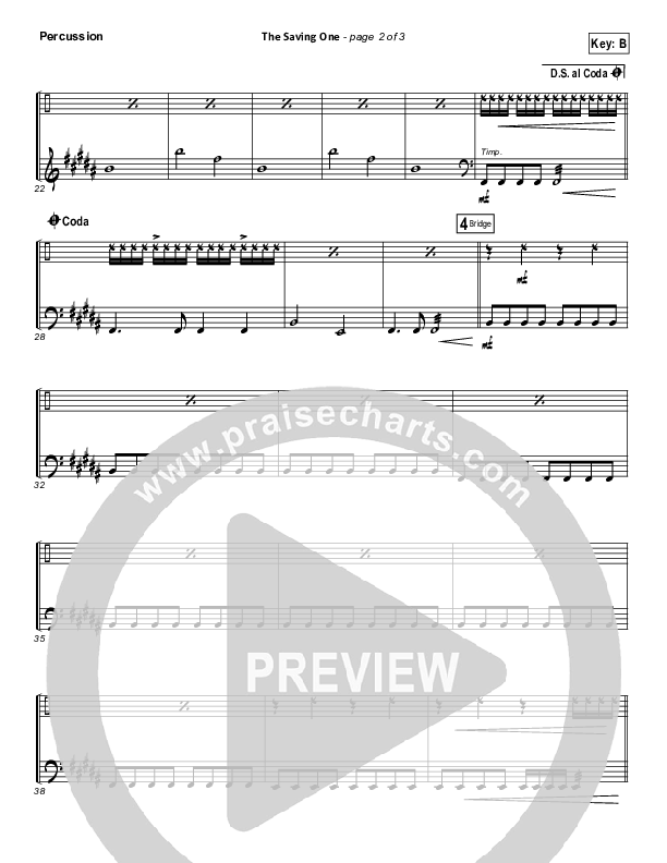 The Saving One Percussion (Passion / Chris Tomlin)