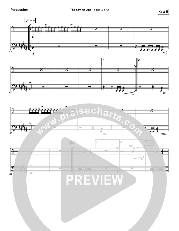 The Saving One Percussion (Passion / Chris Tomlin)