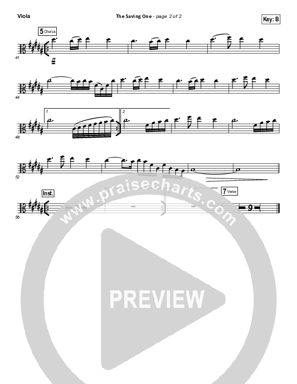 The Saving One Viola (Passion / Chris Tomlin)