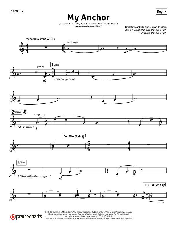 My Anchor French Horn 1/2 (Passion / Christy Nockels)