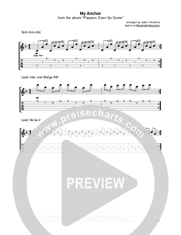 My Anchor Guitar Tab (Passion / Christy Nockels)