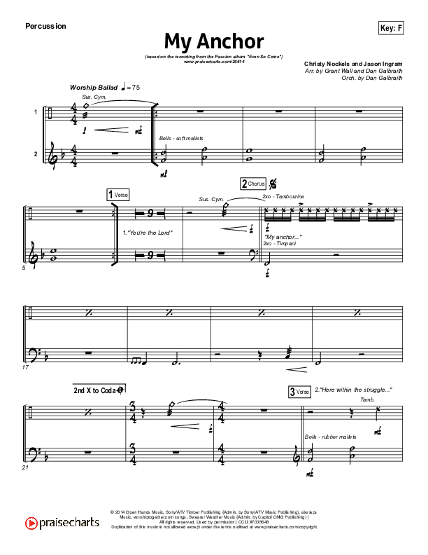 My Anchor Percussion (Passion / Christy Nockels)