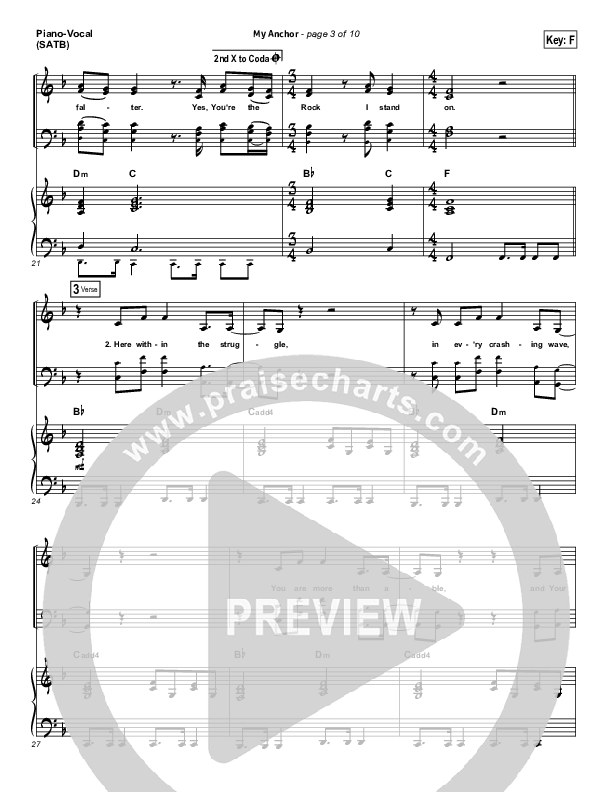 My Anchor Piano/Vocal (SATB) (Passion / Christy Nockels)