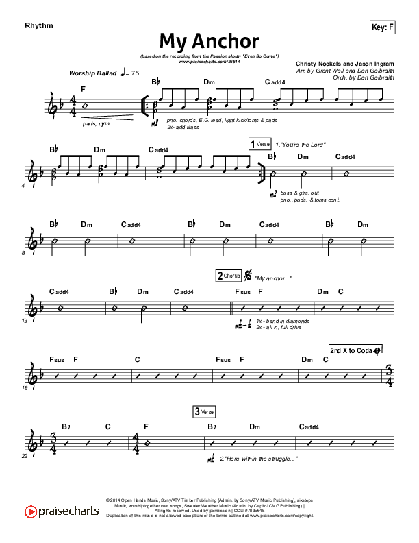 My Anchor Rhythm Chart (Passion / Christy Nockels)