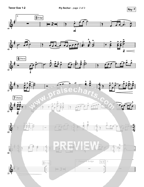 My Anchor Tenor Sax 1/2 (Passion / Christy Nockels)