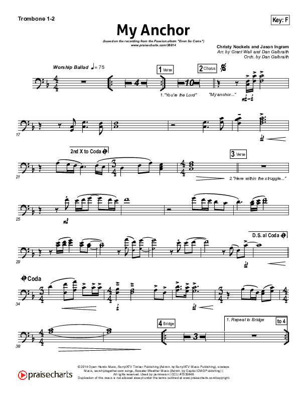 My Anchor Trombone 1/2 (Passion / Christy Nockels)