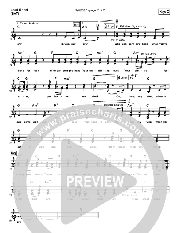 Wonder Lead (SAT) (Passion / David Crowder)