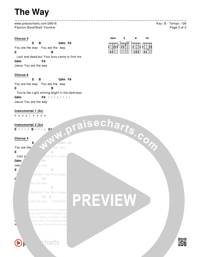 The Way Chords & Lyrics (Passion / Brett Younker)