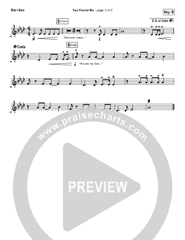 You Found Me Bari Sax (Passion / Kristian Stanfill)