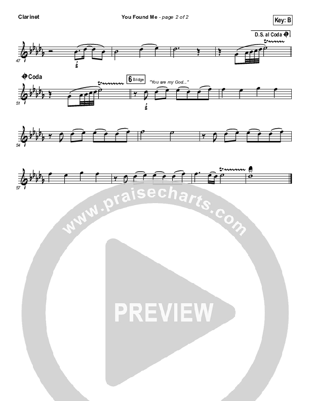 You Found Me Clarinet (Passion / Kristian Stanfill)