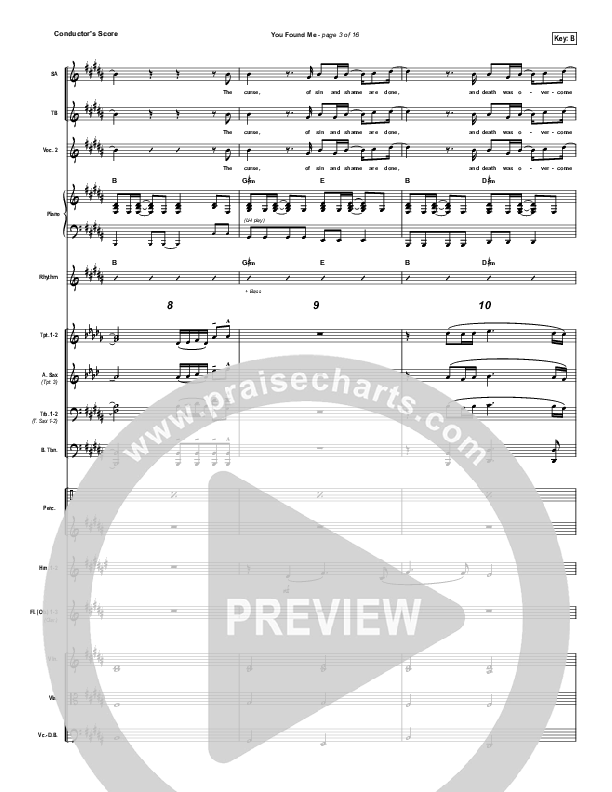 You Found Me Conductor's Score (Passion / Kristian Stanfill)