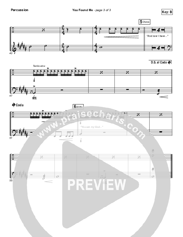 You Found Me Percussion (Passion / Kristian Stanfill)