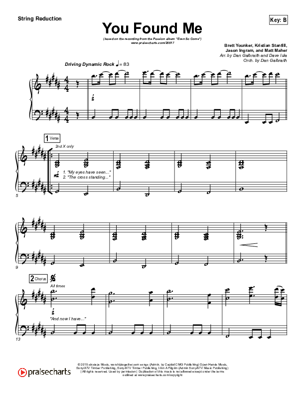 You Found Me Synth Strings (Passion / Kristian Stanfill)