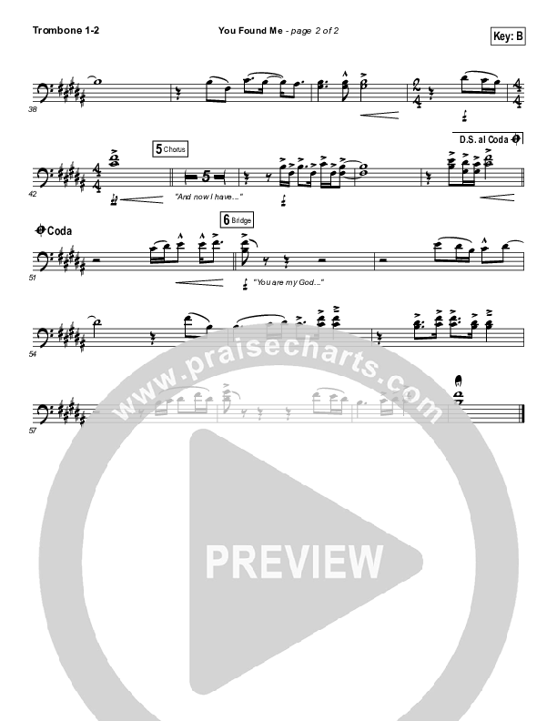 You Found Me Trombone 1/2 (Passion / Kristian Stanfill)