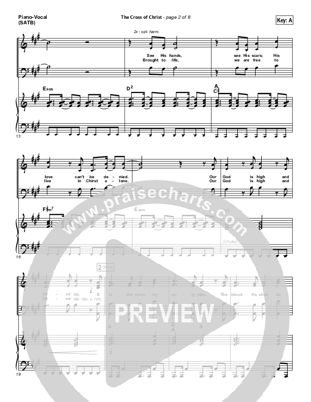 The Cross Of Christ Piano/Vocal (SATB) (Passion / Chris Tomlin)