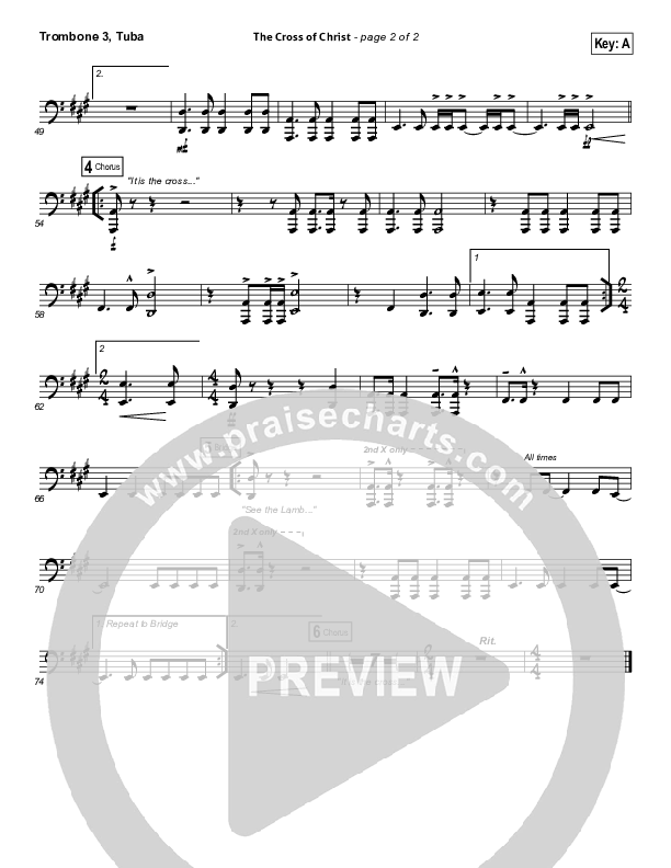 The Cross Of Christ Trombone 3/Tuba (Passion / Chris Tomlin)