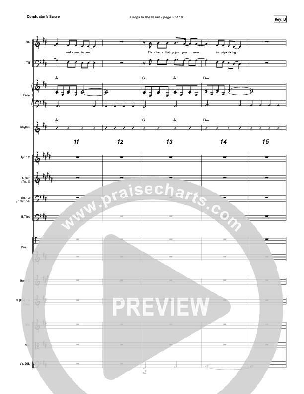 Drops In The Ocean Conductor's Score (Hawk Nelson)