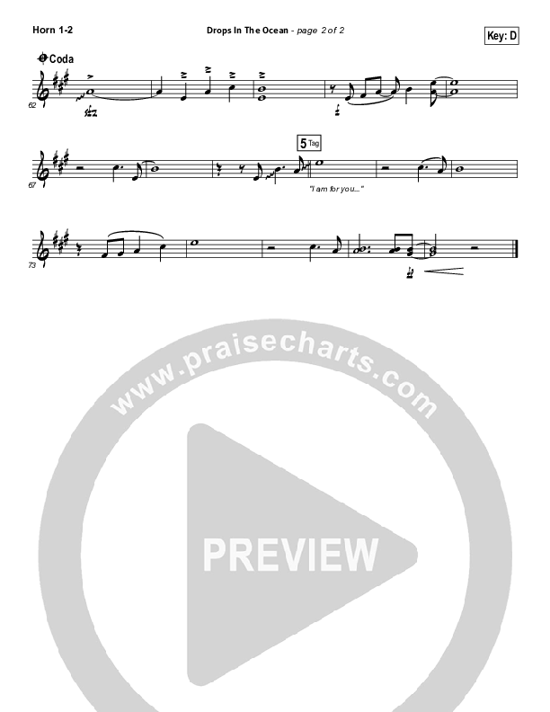 Drops In The Ocean French Horn 1/2 (Hawk Nelson)