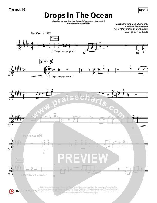 Drops In The Ocean Trumpet 1,2 (Hawk Nelson)