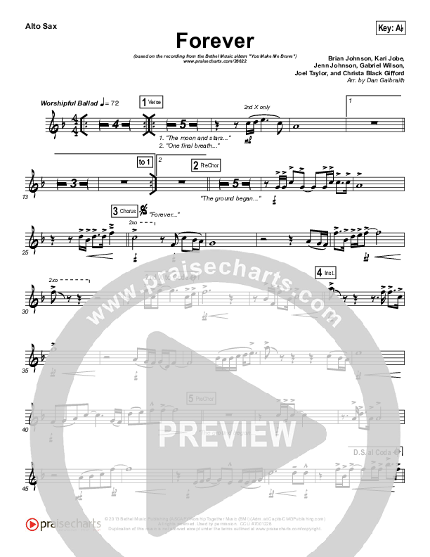 Forever Alto Sax (Bethel Music)