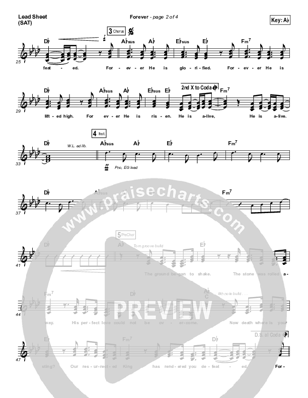Forever Lead Sheet (SAT) (Bethel Music)