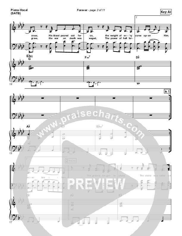 Forever Piano/Vocal (SATB) (Bethel Music)