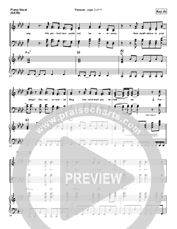 Forever Piano/Vocal (SATB) (Bethel Music)