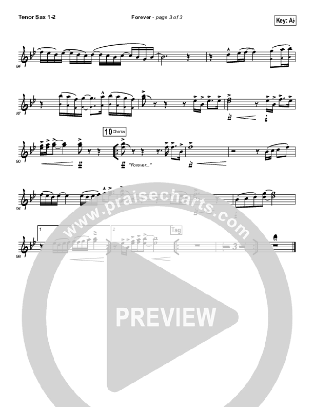 Forever Tenor Sax 1/2 (Bethel Music)